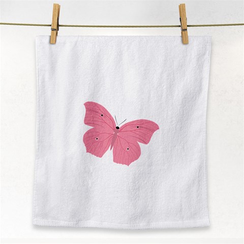 Pink Butterfly Face Towel from ArtsNow.com Front