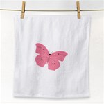 Pink Butterfly Face Towel