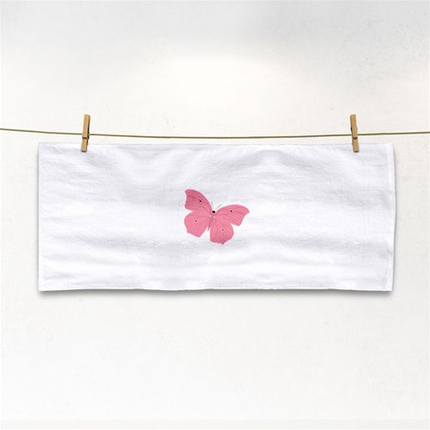 Pink Butterfly Hand Towel from ArtsNow.com Front