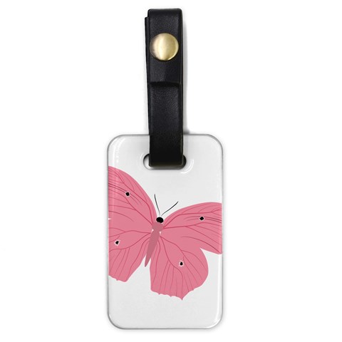 Pink Butterfly Luggage Tag (one side) from ArtsNow.com Front