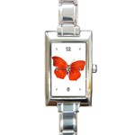 Red Butterfly Rectangular Italian Charm Watch