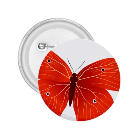 Red Butterfly 2.25  Button from ArtsNow.com Front