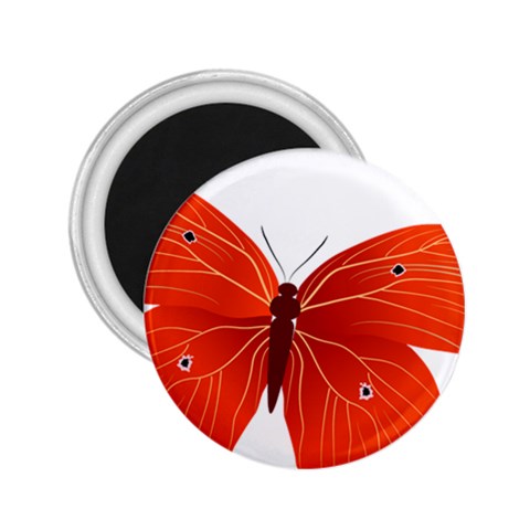 Red Butterfly 2.25  Magnet from ArtsNow.com Front