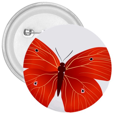 Red Butterfly 3  Button from ArtsNow.com Front