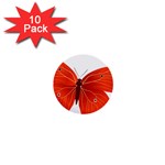 Red Butterfly 1  Mini Button (10 pack) 