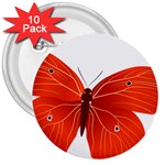 Red Butterfly 3  Button (10 pack)