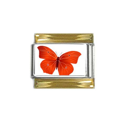 Red Butterfly Gold Trim Italian Charm (9mm) from ArtsNow.com Front