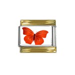 Red Butterfly Gold Trim Italian Charm (9mm)