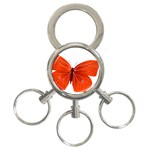 Red Butterfly 3-Ring Key Chain