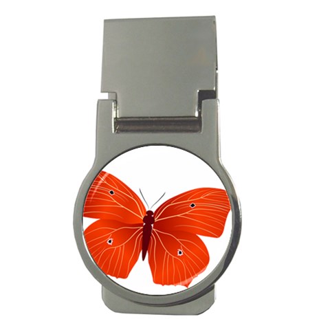 Red Butterfly Money Clip (Round) from ArtsNow.com Front