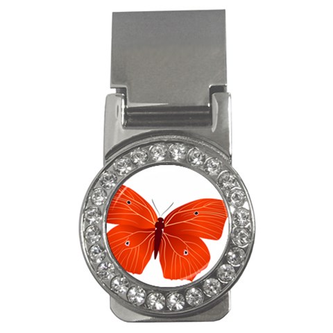 Red Butterfly Money Clip (CZ) from ArtsNow.com Front