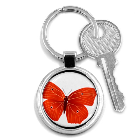 Red Butterfly Key Chain (Round) from ArtsNow.com Front