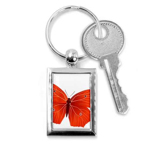 Red Butterfly Key Chain (Rectangle) from ArtsNow.com Front