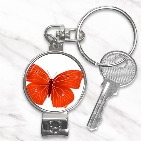 Red Butterfly Nail Clippers Key Chain from ArtsNow.com Front