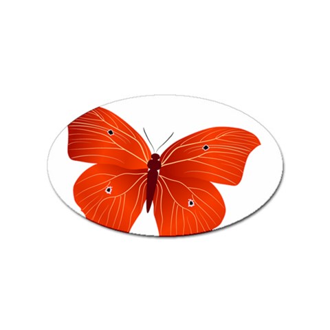 Red Butterfly Sticker (Oval) from ArtsNow.com Front