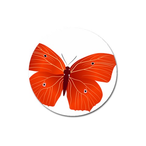 Red Butterfly Magnet 3  (Round) from ArtsNow.com Front