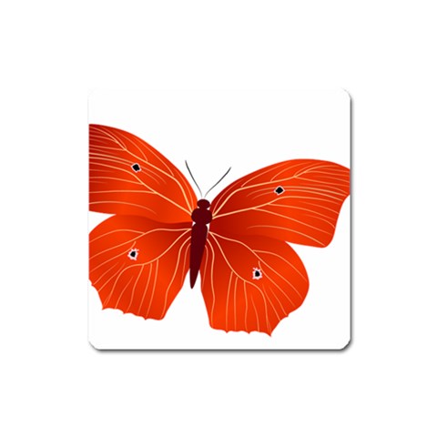 Red Butterfly Magnet (Square) from ArtsNow.com Front