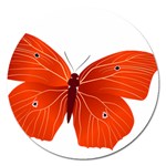 Red Butterfly Magnet 5  (Round)