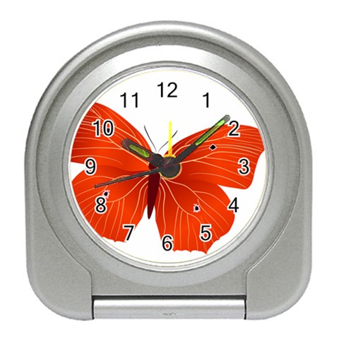 Red Butterfly Travel Alarm Clock from ArtsNow.com Front