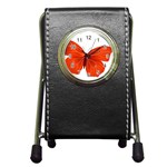 Red Butterfly Pen Holder Desk Clock