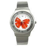 Red Butterfly Stainless Steel Watch