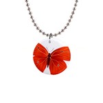 Red Butterfly 1  Button Necklace