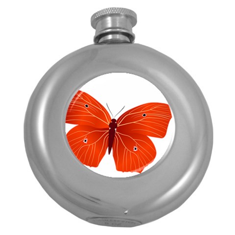 Red Butterfly Hip Flask (5 oz) from ArtsNow.com Front