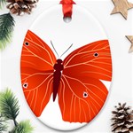 Red Butterfly Oval Ornament (Two Sides)