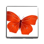 Red Butterfly Memory Card Reader with Storage (Square)