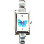 Blue Butterfly Rectangular Italian Charm Watch