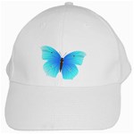 Blue Butterfly White Cap