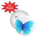 Blue Butterfly 1.75  Button (10 pack) 