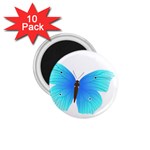 Blue Butterfly 1.75  Magnet (10 pack) 