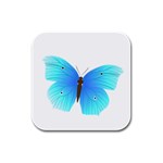 Blue Butterfly Rubber Square Coaster (4 pack)