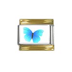 Blue Butterfly Gold Trim Italian Charm (9mm)