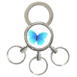 Blue Butterfly 3-Ring Key Chain