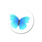 Blue Butterfly Magnet 3  (Round)