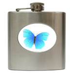 Blue Butterfly Hip Flask (6 oz)