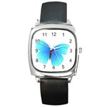 Blue Butterfly Square Metal Watch