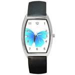 Blue Butterfly Barrel Style Metal Watch