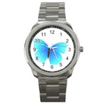 Blue Butterfly Sport Metal Watch