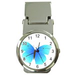 Blue Butterfly Money Clip Watch