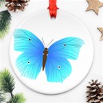 Blue Butterfly Round Ornament (Two Sides)