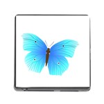 Blue Butterfly Memory Card Reader with Storage (Square)