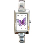 Purple Butterfly Rectangular Italian Charm Watch