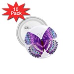 Purple Butterfly 1.75  Button (10 pack) 