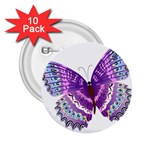 Purple Butterfly 2.25  Button (10 pack)