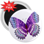 Purple Butterfly 3  Magnet (10 pack)