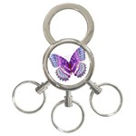 Purple Butterfly 3-Ring Key Chain