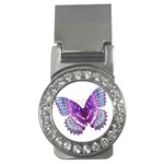 Purple Butterfly Money Clip (CZ)